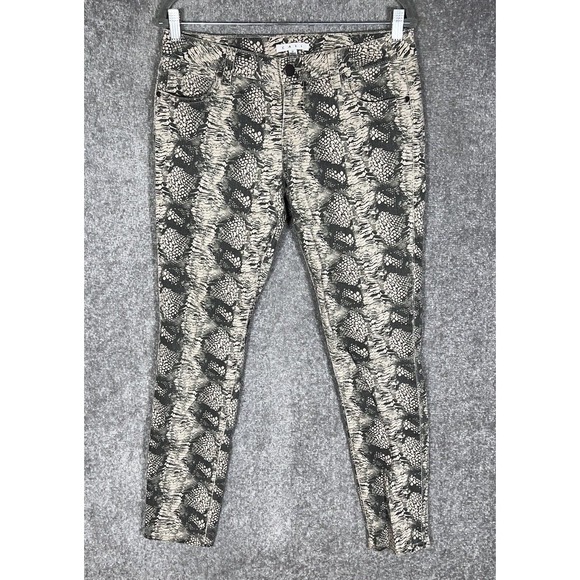 Cabi Diamondback Snakeskin Skinny Jeans Womens Size 8 Stretch Pockets Style‎ 958 - Picture 1 of 9